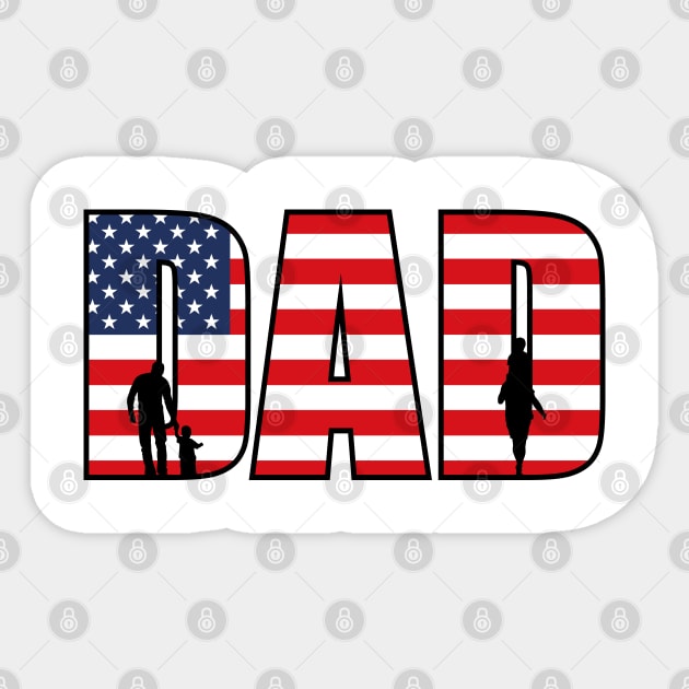 American Flag Dad Sticker by EpicMums